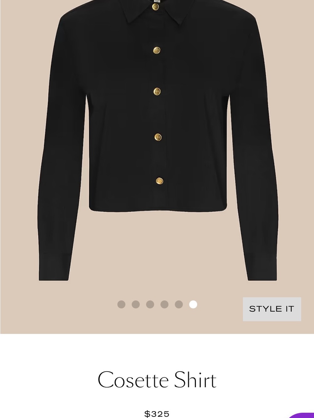 L’AGENCE Cosette Shirt with Gold Buttons - Picture 11 of 16
